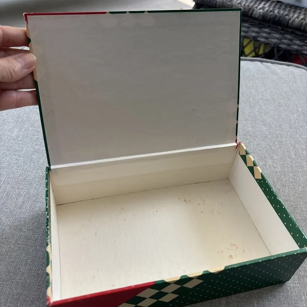 General Box Co School Pencil Pen Goose Family Red Green Heart Country Vintage